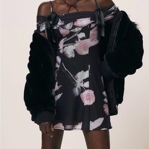 Urban Outfitters Kimchi Blue Allison Mesh Cold Shoulder mini dress